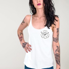 Camiseta de tirantes de Mujer Blanca Good Vibes