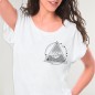 Women T-shirt White Storm Paper Ship