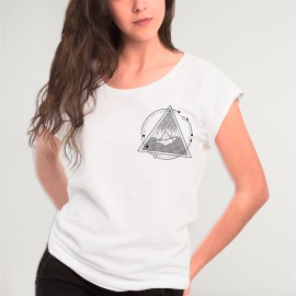 Women T-shirt White Storm Paper Ship