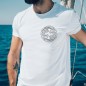 Men T-Shirt White Wave Cercle