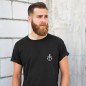 Men T-Shirt Black Waves Anchor