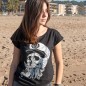 T-shirt Damen Schwarz Skull Mattketmo