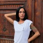 Women T-shirt White Abstract Anchor