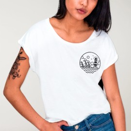 Women T-shirt White Sunset Edition Back