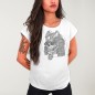 T-shirt Femme Blanc Tropical