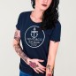 T-shirt Femme Bleu Marine Tropical