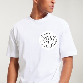 Men T-Shirt White Good Vibes