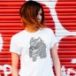 T-shirt Unisex Weiß Samurai Skull