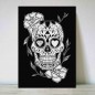 Ilustración Negra Mexican Skull